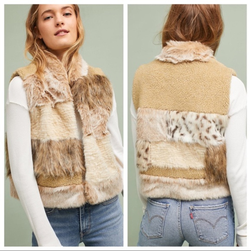 Anthropologie mixed fur vest